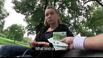 Cute Eurobabe Nessy paid for a hardcore sex in public location