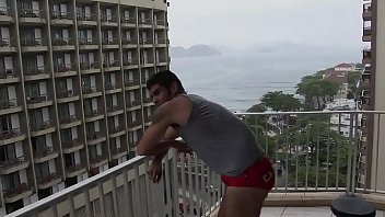 Tattooed Brazilian jock fleshlight fucking and jerking off
