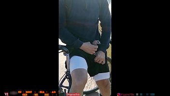 Lucho79x On Bike Showing my cock to another cyclist who wants to suck me