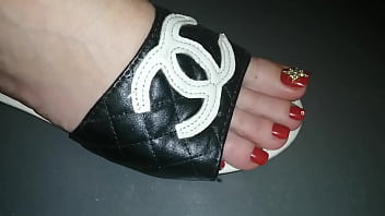 Lady L Sexy Black Flip Flops and Red Nails.(video Short Version)