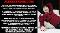 Dirtygardengirl with anal bottle in ass & extreme anal prolapse