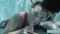 Underwater blowjob goes two way