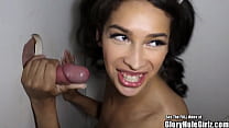 Happy Latina Beauty Tits Sucks Dick in Glory Hole!