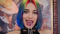 Rainbow Teen Bitch Roxy Lips Vs Tough Nick Rock ! Deep anal balls, slaps, licking male ass, hard NRX074