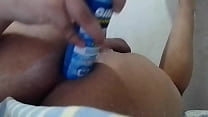 Jerking off my ass (the white cream that comes out of my ass is hair cream I used as a lubricant)