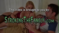 Teen and stepmom fuck and suck in threesome
