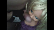 Blowjob by little Daphne doll with integrated AI artificial intelligence [read description]