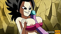 They play with Caulifla's tits Dragon Ball Super