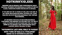 Hotkinkyjo fauler Analspaziergang im Wald mit Tonnen von Eiern & Prolaps