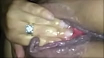 Rubbing and Fingering Her Extremely Wet Cunt