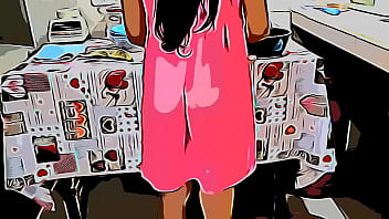 Schwiegeronkel nutzt seine Schwiegertochter aus, während sie allein zu Hause kocht Teil 2 - Cartoon-Version