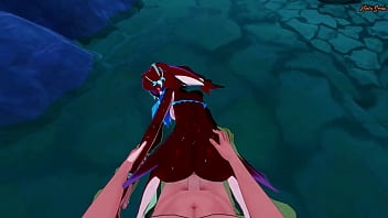 Mipha se fait baiser et se remplir de sperme de votre POV - Zelda Botw Hentai.