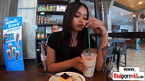 Inked amateur Thai teen Miw offering dessert to her european lover