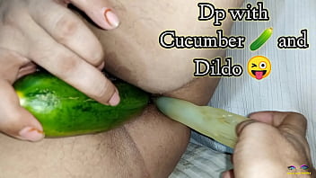 Cucumber and Dildo best for double penetration in ass and pussy research of bbw chubby hot indian wife in clear hindi audio