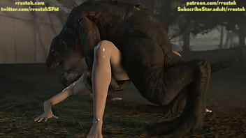 Monstre déformé baise Resident Evil Zoe, animation porno 3D