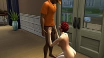 MILF scopa il fattorino mentre il marito fa un pisolino (The Sims | Hentai 3D)