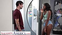 Naughty America - All natural ebony babe Amari Anne takes cock from her friend's big dick husband