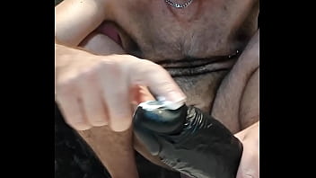 POV of handjob and slurry with a fat dildo inside the asshole - AnzzoSan
