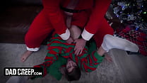 DadCreep - Cute Boy In Elf Onesie Gets His Tight Asshole Stretched By His Stepdad In Santa Costume