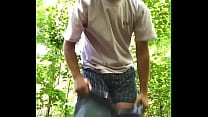 Jerking My Cock Outdoors in the Woods and Cumming | Anguish Gush