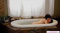 MissLick.com - Petite lesbian gfs give oral in bathtub