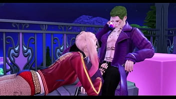 Il Joker e Harley Quinn - Scena di sesso rude hentai 3d