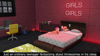 Sims 4, voz real, prostitutas Hot Stranger fodem e agradam o cara no sexo a três