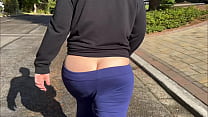 Walking Around The Neighbor Flashing Her Fat Ass