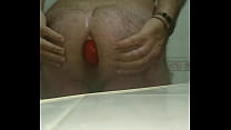 Huge 12cm wide Rugby Ball in my Ass and Gaping my Slack Hole.