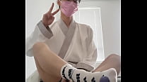 asian hanfu sissy femboy twink white socks kneeling anal and huge cumshot