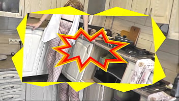 Without panties and bra in high heeled stockings, sexy mom MILF Frina continues nude cooking in her erotic kitchen. Chanakhi is on menu today. In medical uniform. Striptease. Nudist. Naturist. Naked at home. Pussy, ass, big natural tits Milf