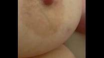 BBW amateur big boobs girlfriend moans and squirts with my dick on her clit homemade