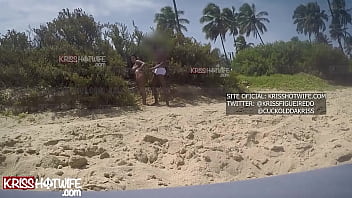 Obedient Cuckold Watches His Wife Kriss Hotwife Get Fucked By The Bahian Director On The Busy Public Beach, At Risk Of Being Caught.