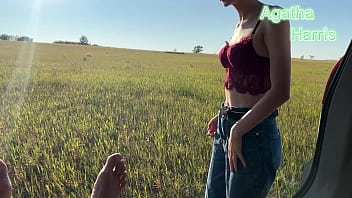 POV: Showed the field and fed sperm in the car