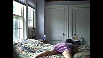 Watch my mom having good time on bed. Hidden cam