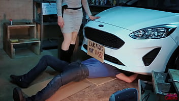 Slutty Customer Bangs Her Mechanic - Car Repair for Pussy - Alessia Caliente 9 min