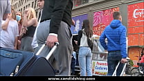 lovely booty in grey leggings