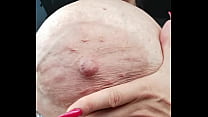 Penelope Black Diamond aka BigBustyStar show you her huge veins tits in the car