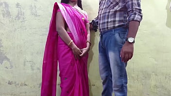 Cuñada se ve increíble con un sari rosa, hoy no dejaré a mi cuñada, me romperé el coño
