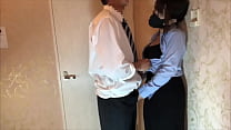 [Amateur] A secret meeting at a hotel while working with a female boss. I entered the entrance and immediately had sex in a suit.