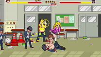 *School Dot Fight* Heiße junge Frau wird von Klassenkameraden gefickt, die gierig nach Muschis sind und bereit sind, sie mit Sperma zu füllen | Hentai-Spiele Gameplay | P1