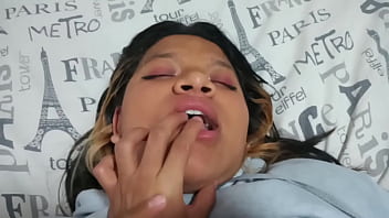 I eat her big ass while she moans with pleasure and sucks her fingers - Part 2 - Real Homemade Sex Tape