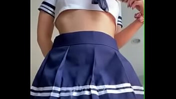 Hot pornstar in skirt shows juicy pussy