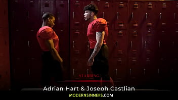 Alpha male testosterone rising in the locker room - Adrian Hart, Joseph Castlian