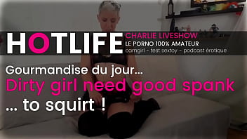 Charlie a very slutty French girl loves being spanked