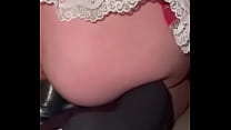 Big ass wife rides big dildo and cums