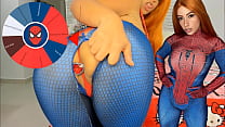 Mary Jane di spider man cosplay feat the wheel of sex game pompino grandi tette bouncng e buttplug PROVA A NON CUM