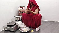 Bhabhi и Devar Naw поженились, занимаются сексом в красном платье