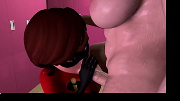 3D VR animation hentai video game  Virt a Mate. Elastica Helen Parr The Incredibles fucks in the locker room with a hefty woman with a dick.