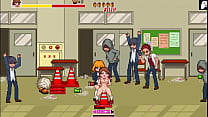 Schule Dot Kampf | Eine Kämpferin kann den muschidurstigen Penissen der Jungs nicht widerstehen und lässt ihre Muschi und ihren Arsch perfekt ficken, um gestopft zu werden | Hentai-Spiele Gameplay | P3